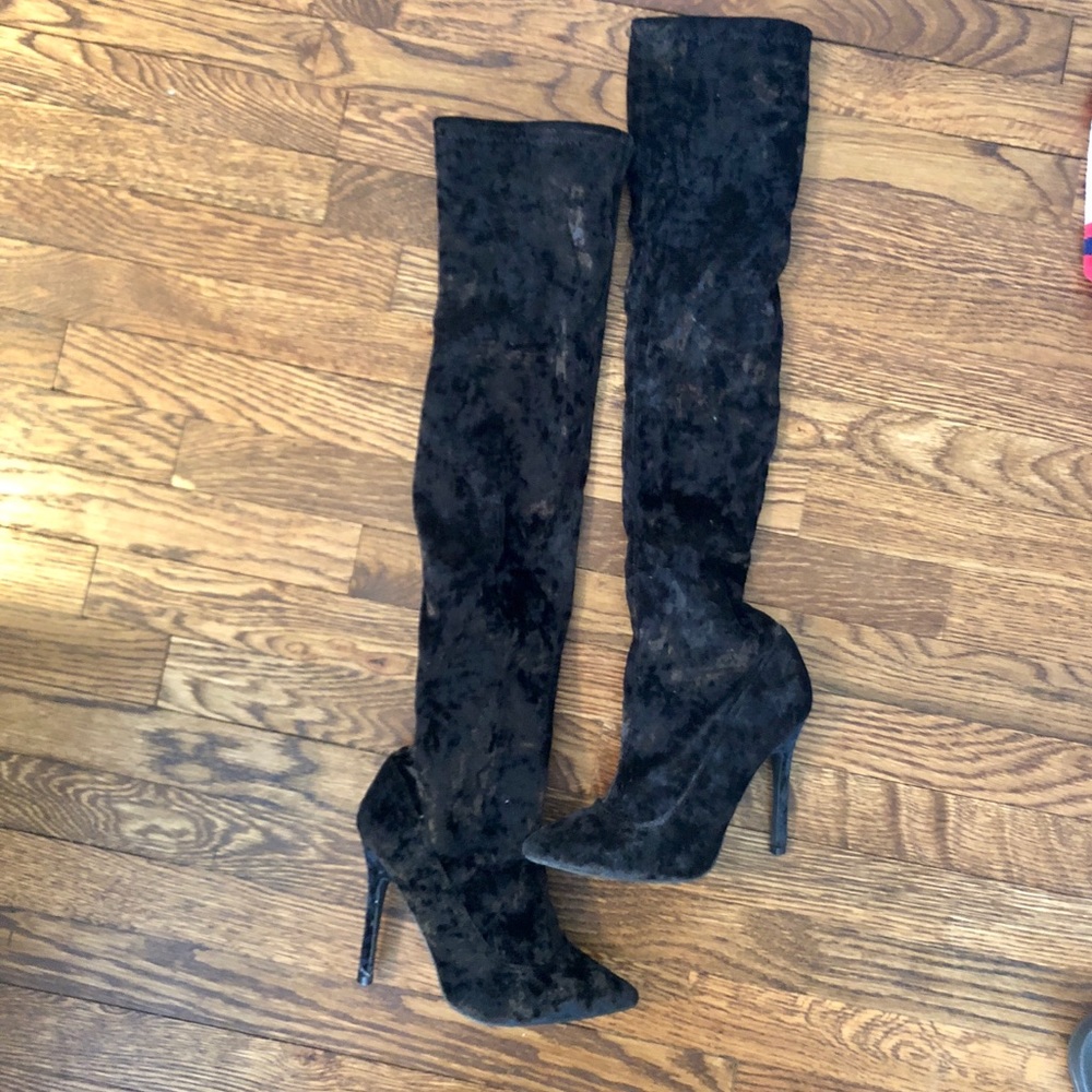 thigh high heeled boots